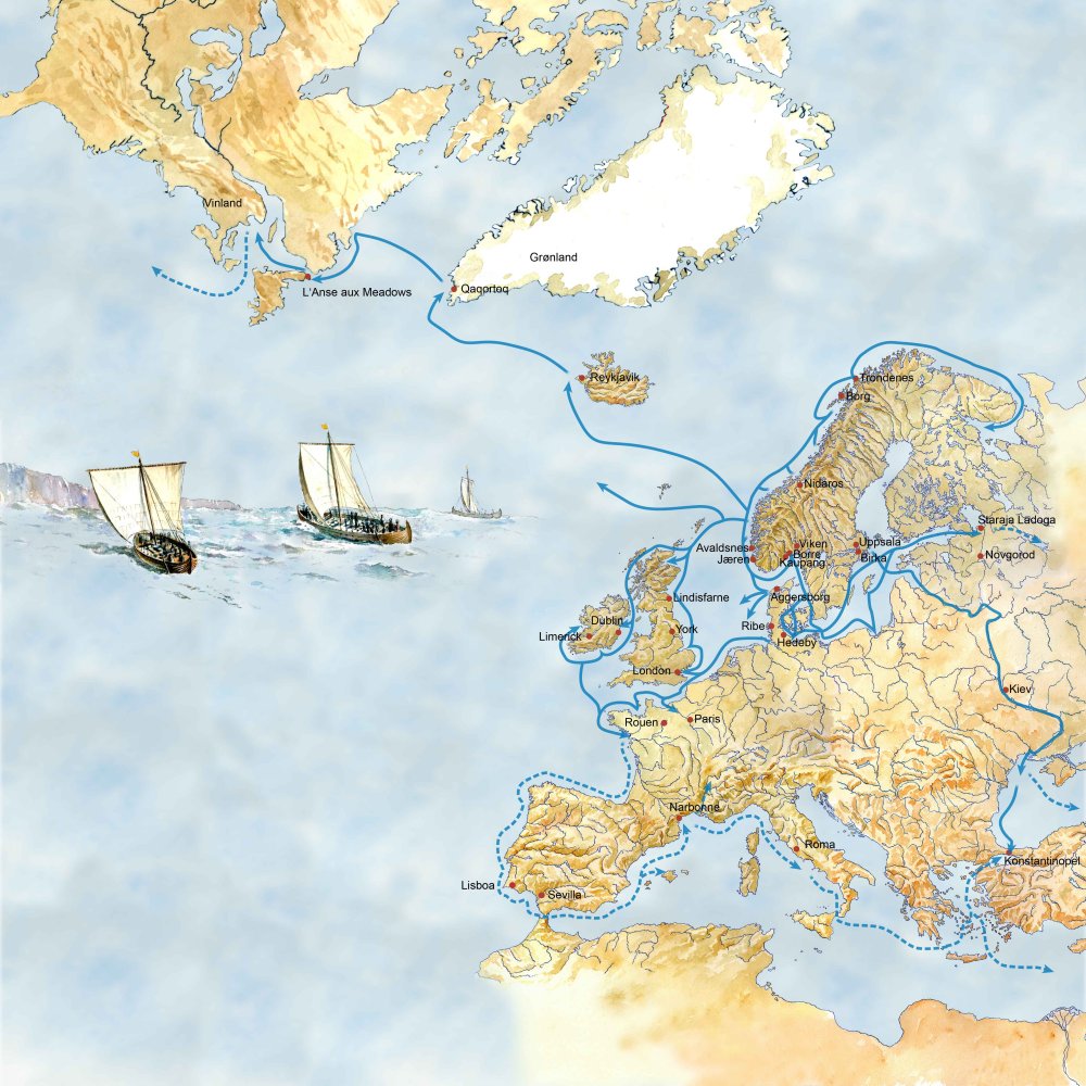 kart over vikingferdene Vikingferder Vikingtokt Vikingskip kart over vikingferdene