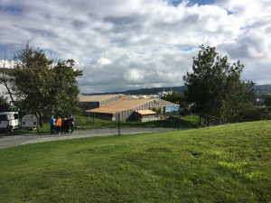 August 2018. Det midlertidige vernebygget er snart ferdig. (Foto Marit S. Vea)